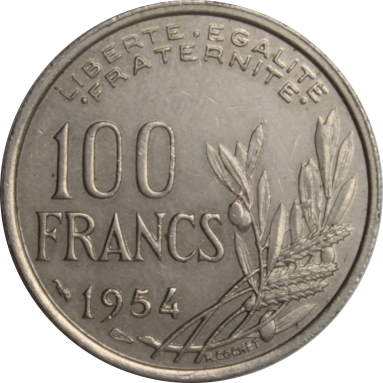 100 франков 1954 г.