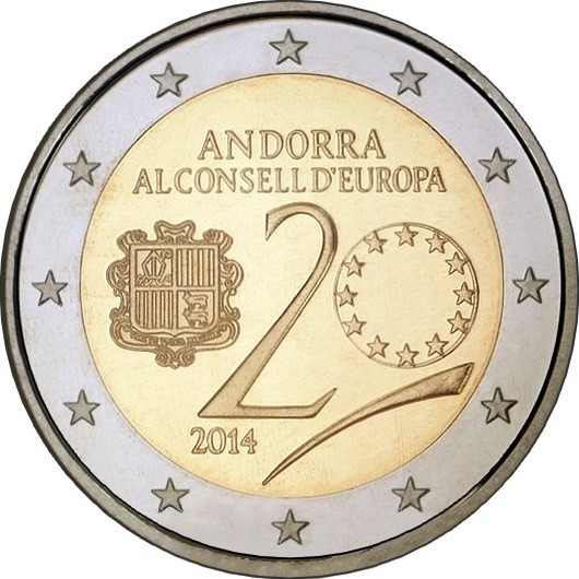 Андорра - 20-летие вступления Андорры в Совет Европы