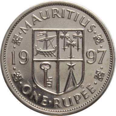 1 рупия 1997 г.