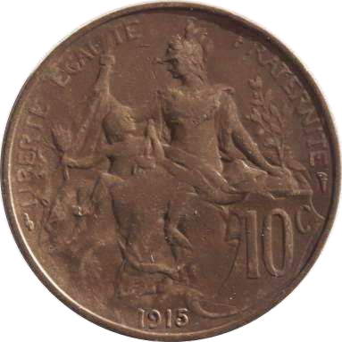10 сантимов 1915 г.