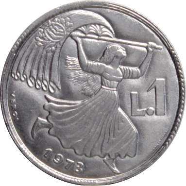 1 лира 1973 г.