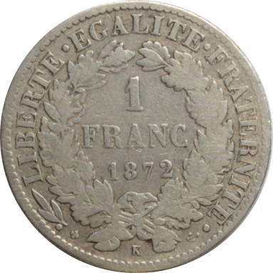1 франк 1872 г.