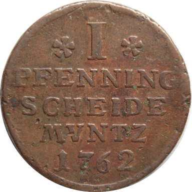 1 пфенниг 1762 г.