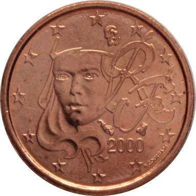 1 евроцент 2000 г.
