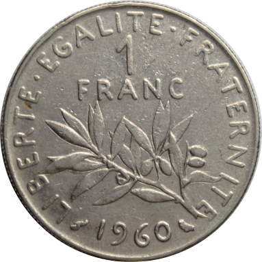1 франк 1960 г.