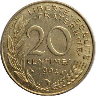 20 сантимов 1994 г.