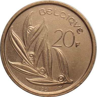 20 франков 1981 г. (Belgique)