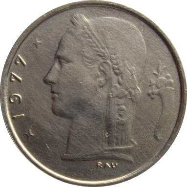 1 франк 1977 г. (Belgique)