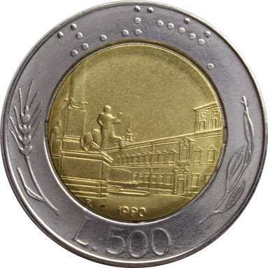 500 лир 1990 г.