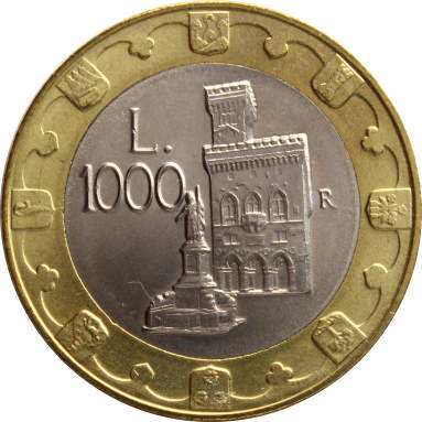 1000 лир 1997 г.