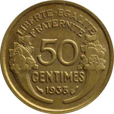 50 сантимов 1938 г.