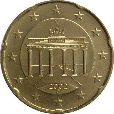 20 евроцентов 2002 г. (D)