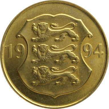5 крон 1994 г. (75 лет Банку Эстонии)