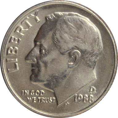 1 дайм (10 центов) 1988 г.