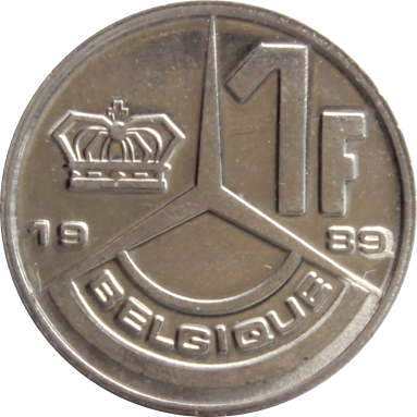 1 франк 1989 г. (Belgique)