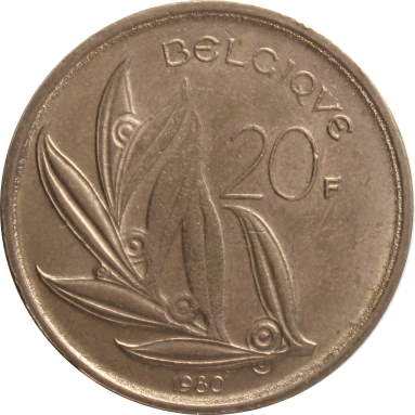 20 франков 1980 г. (Belgique)