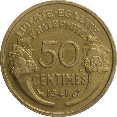 50 сантимов 1941 г.
