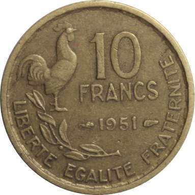 10 франков 1951 г.