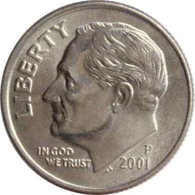 1 дайм (10 центов) 2001 г.