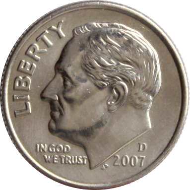 1 дайм (10 центов) 2007 г.