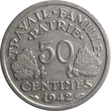 50 сантимов 1942 г.
