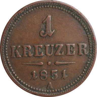 1 крейцер 1851 г.