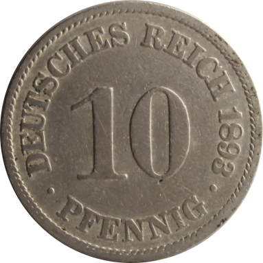 10 пфеннигов 1893 г.