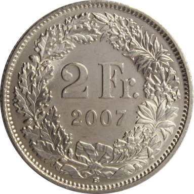 2 франка 2007 г.