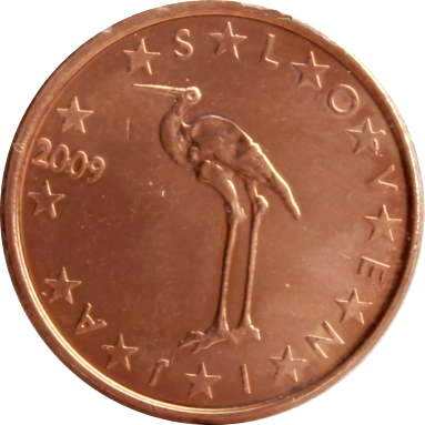 1 евроцент 2009 г.