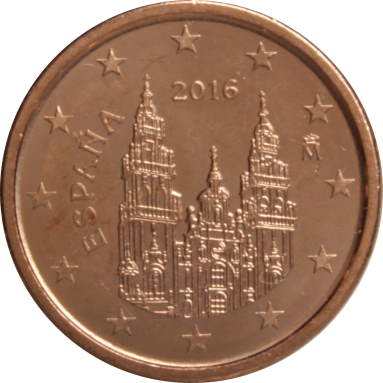 1 евроцент 2016 г.