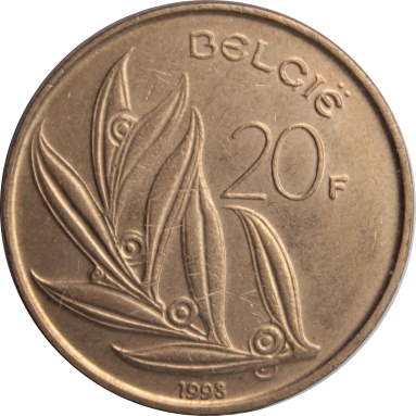20 франков 1993 г. (Belgie)