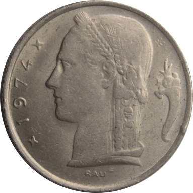 5 франков 1974 г. (Belgie)