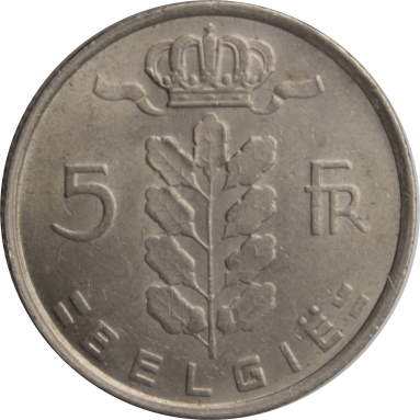 5 франков 1974 г. (Belgie)
