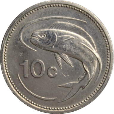 10 центов 1986 г.