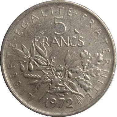 5 франков 1972 г.