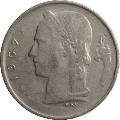 1 франк 1967 г. (Belgique)