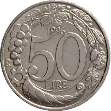 50 лир 1996 г.