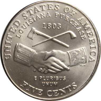 5 центов 2004 г. (Освоение Запада - приобретение Луизианы)