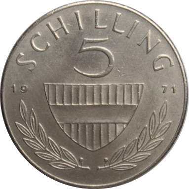 5 шиллингов 1971 г.