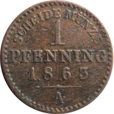 1 пфенниг 1863 г.