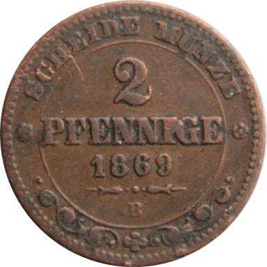 2 пфеннига 1869 г.