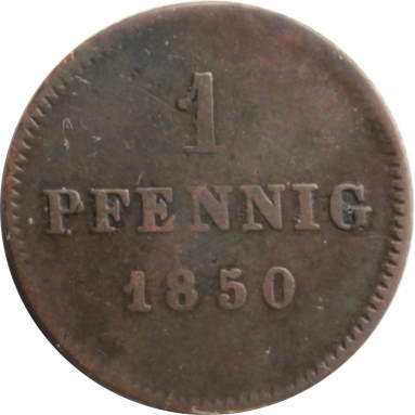 1 пфенниг 1850 г.