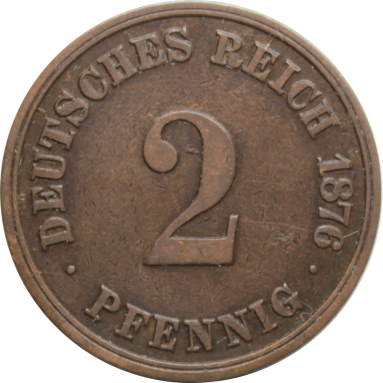 2 пфеннига 1876 г.