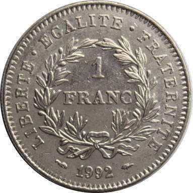 1 франк 1992 г. (200 лет 1-й Республике)