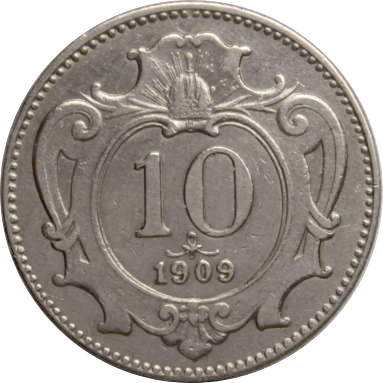 10 геллеров 1909 г.