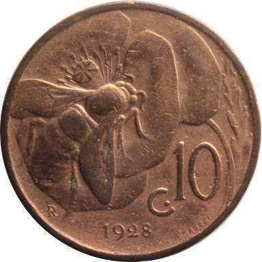 10 чентезимо 1928 г.