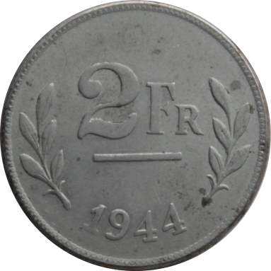 2 франка 1944 г. (Belgique-Belgie)