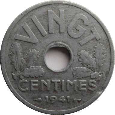 20 сантимов 1941 г.