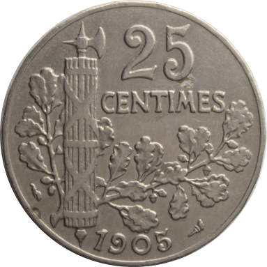 25 сантимов 1905 г.