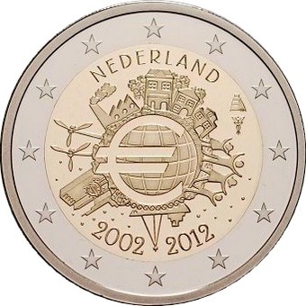 Нидерланды - 10 лет наличному евро